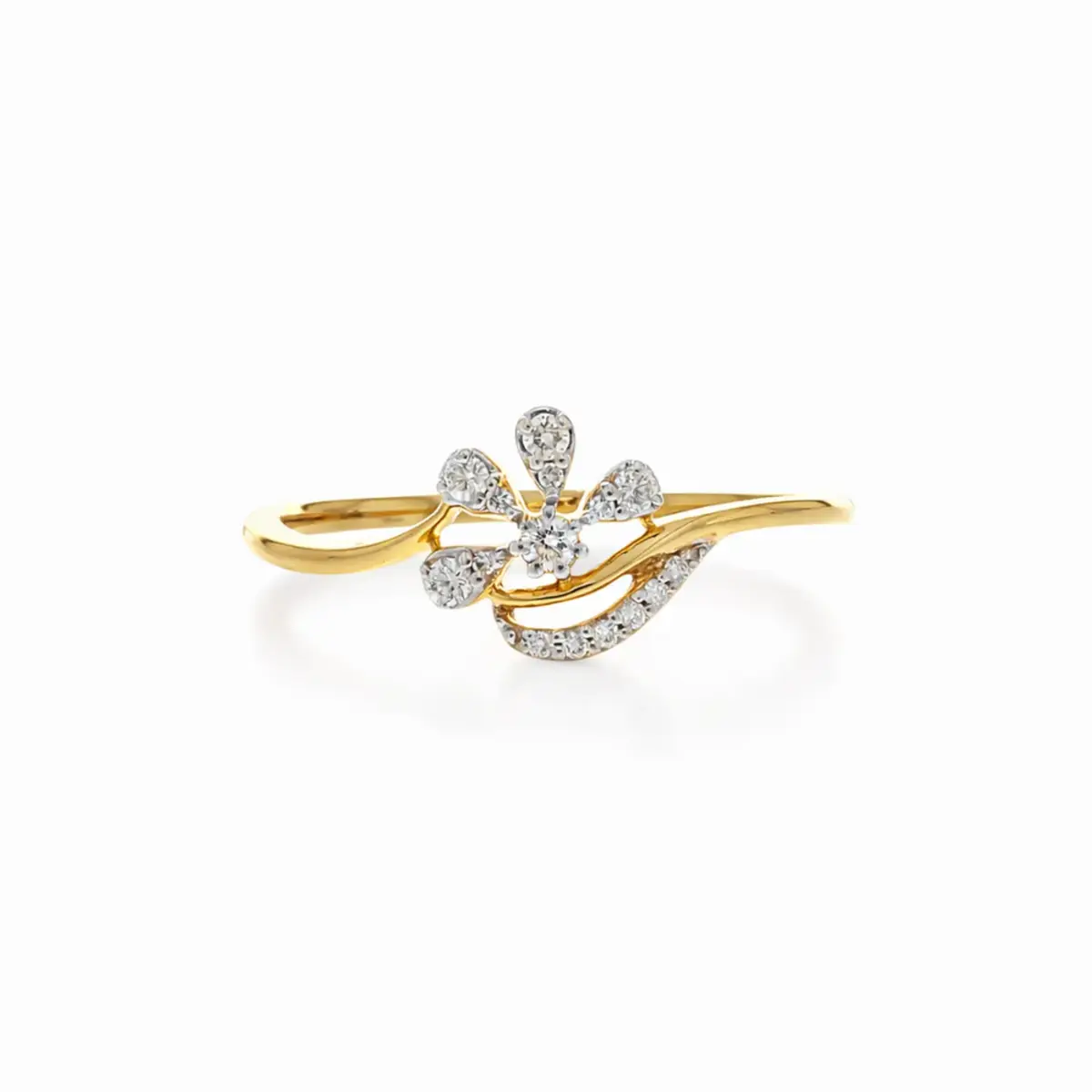 0.09 CT NATURAL DIAMOND WOMENS RING 18K GOLD